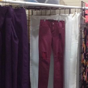 Red/maroon jeans